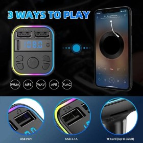 Resim GUNKES G39 Fm Handsfree Bluetooth Modülatör MP3 Player Type-C Çıkışlı Araç Şarj Aleti 