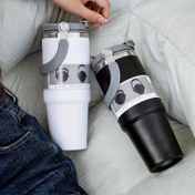 Resim 30oz Paslanmaz Çelik İzoleli Bardak - Çift Duvarlı Vakum, Sızdırmaz Kapak, Mat Bitiş, Seyahat, Su, Kahve ve Araba Kullanımı İçin Mükemmel - Sevgililer Günü, Anneler Günü, Mezuniyet İçin İdeal Hediye 