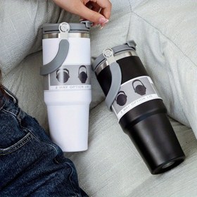 Resim 30oz Paslanmaz Çelik İzoleli Bardak - Çift Duvarlı Vakum, Sızdırmaz Kapak, Mat Bitiş, Seyahat, Su, Kahve ve Araba Kullanımı İçin Mükemmel - Sevgililer Günü, Anneler Günü, Mezuniyet İçin İdeal Hediye 