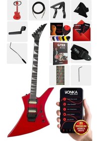 Resim Maxword Dg-34rd Kelly Kasa Floyde Rose 2x Zebra Humbucker Manyetik Elektro Gitar 