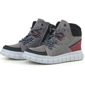 Resim Rakerplus Hakiki Deri Gri Fermuarlı Erkek Çocuk Bot Gri 