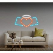 Resim Twins Led Kalpli Kanat Şekilli Neon Tabela Amber Model:model:64193366 Amber 