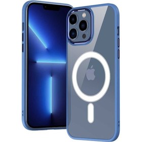 Resim Apple Uyumlu iPhone İphone 13 Pro Uyumlu Wireless Şarj Özellikli Hptk Krom Magsafe Silikon Kılıf-lila Lila - 