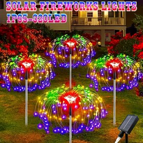 Resim 4/ 1 Paket Solar Bahçe Havai Fişek Işıkları, IP65 Su Geçirmez DIY Dekoratif Güneş Enerjili Aydınlatma, 8 Modlu, Bahçe Yolu ve Parti Süslemesi İçin 
