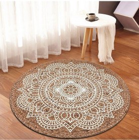 Resim Jüt Yuvarlak Hasır Halı Yolluk Salon Oda Mutfak Halısı Ks-1046 