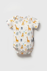 Resim Petit Voyage Desenli Ekru Body - 9-12 Ay 