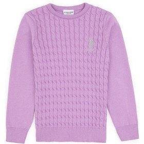 Resim U.S. Polo Assn. Kız Çocuk Lila Bisiklet Yaka Basic Kazak 50313060-VR034 