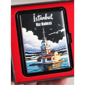 Resim Fagena Store Mavi Jet Alevli Çakmak Sigara Tabakası Kutulu Set 