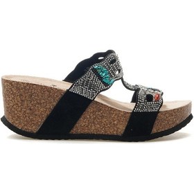 Resim Guja Kadın Taş Detaylı Dolgu Topuk Günlük Terlik 25y 25y101 Z Siyah Siyah 