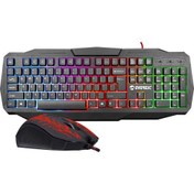 Resim Everest KMX-86 Olivine Black USB Rainbow Back Light LC Layout Standart Klavye + Mouse Set 