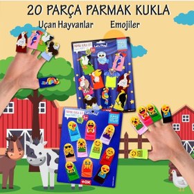 Resim 2 Set - 20 Parça Tox Emojiler ve Uçan Hayvanlar Parmak Kukla T106 