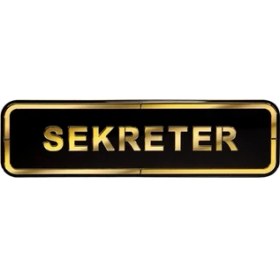 Resim Eym Abs Lüx Çift Katlı Yönlendirme Levhası Siyah-Altın Sekreter 