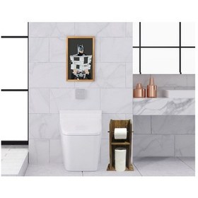 Resim Bk Home Doğal Masif Ahşap Tuvalet Kağıtlığı Ve Dekoratif Retro Ah (551052208) 