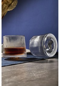 Resim Mose Şeffaf 2'li 360 Derece Dönerli Viski Meşrubat Bardağı Japon Style 160ml 