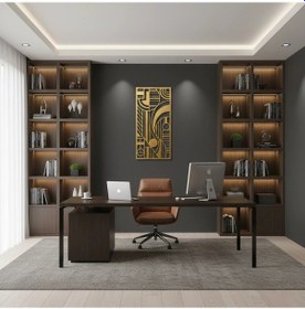 Resim Dikey Soyut Ritmik Desen Metal Duvar Tablosu 