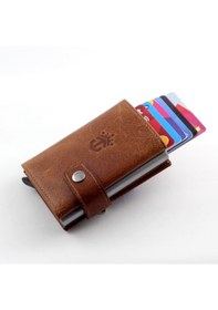 Resim Ancora Leather Crazy Hakiki Deri Erkek Cüzdanı Otomatik Taba 