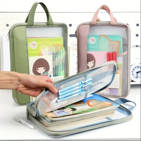 Resim Geniş Açılı Çok Katmanlı Dosya Düzenleyici - Değiştirilebilir Etiketli Sağlam Okul ve Ofis Organizatörü, Pastel Renkler (Yeşil, Pembe, Mavi, Gri, Sarı) - Öğrenciler, Profesyoneller, Ev veya Seyahat İçin - Okula Dönüş Temel Malzemeleri & Sınav Hazırlık Ürünleri 