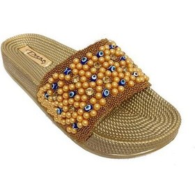 Resim Pienn 20037-007 Anatomik Fashion Taşlı Kadın Terlik Bronz 