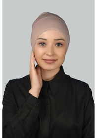 Resim Altobeh Hazır Pratik Geçmeli Uzun Boru Tesettür Bonesi - Pudra 