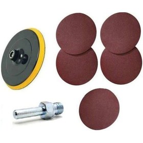 Resim 7 Parça 115 Mm Cırt Zımpara Spiral Avuç Taşlama Matkap Cırt Taban (412711608) 