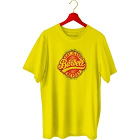 Resim Bluu Barbell Sporcu T-Shirt Bisiklet Yaka 