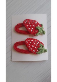 Resim Çilek Toka Örgü Toka Saç Aksesuarı 