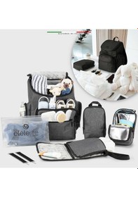 Resim Elelelife Flora 2 4 in1 Anne Bebek Bakım Çantası - Gri 