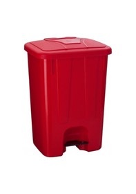 Resim Pedalli Plastik 65 Litre Çöp Kovası Kırmızı 