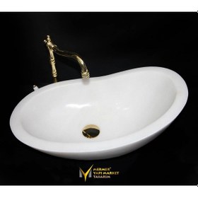 Resim Kristal Beyaz Gondol Dizayn Lavabo 