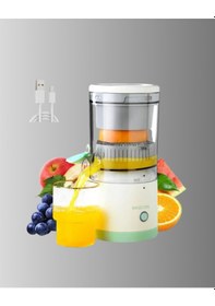 Resim Usb Şarjlı Mini Meyve Sıkacağı Çift Bıçaklı, Güvenlik Kilitli Çok Renkli 