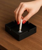 Resim 3art Metal Mat Siyah Metal Küllük | Masaüstü Küllük | Araç İçi Küllük | Kül Tablası | Çelik Küllük 