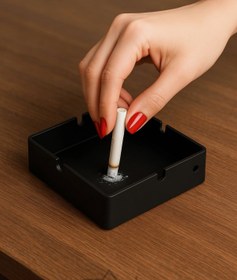 Resim 3art Metal Mat Siyah Metal Küllük | Masaüstü Küllük | Araç İçi Küllük | Kül Tablası | Çelik Küllük 