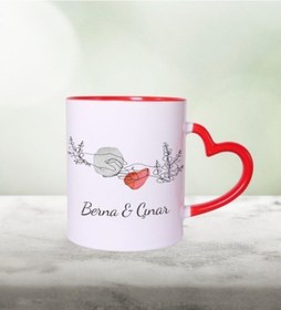 Resim Kişiye Özel Kalp Kulplu Kupa & Siyah French Press & Beta Tea Port 