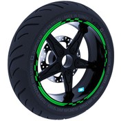 Resim Moto GP Yarış Bayraklı Orman Yeşili Jant Şeridi Sticker Çınar Extreme 