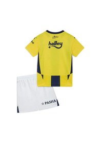 Resim Fenerbahçe Lisanslı 24/25 Çubuklu Sarı Lacivert Çocuk Forma Set Ahşap Kutulu Lacivert 