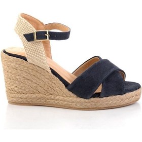 Resim Lacivert Hakiki Deri Kadın Sandalet K05718070702 Lacivert 