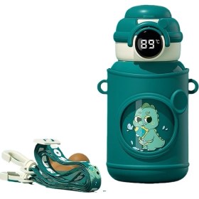 Resim Zhouhuan3 Shop ZHOUHUAN3SHOP 316 Çocuk Yalıtımlı Bardak Akıllı Silikon Kollu Saman Bardaklar Okul Su Bardakları (Yurt Dışından) 