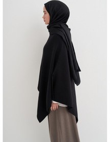 Resim Carell Robe Asimetrik Triko Kap Siyah Çok Renkli 