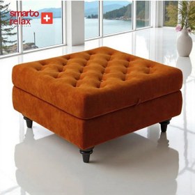 Resim Smarto Relax Puf Brienz Ayaklı Kare Kapitoneli Dekoratif 100x100x45 Cm Turuncu Turuncu 