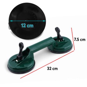 Resim NZB Çiftli Plastik Vantuz Cam Vakumlu Fayans Ahşap Tutucu Taşıma Araba Kaporta Göcük Çektirme 2'li 