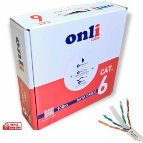 Resim Onli 23AWG UTP CAT6 Network Kablosu Gri 100Mt Yerli Üretim 