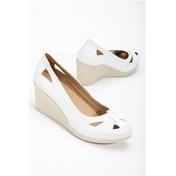 Resim Dolgu Taban Ortopedik Beyaz Kadın Dolgu Topuklu Ayakkabı-2771-beyaz Beyaz 