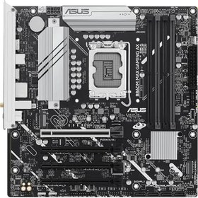 Resim ASUS B860M MAX GAMING AX Intel B860 LGA1851 DDR5 8666 DP 3x M2 USB3.2 Gen 2x2 WiFi 6 + BT AURA RGB 2.5Gbit LAN mATX 6+1+1+1 Güç Aşamaları, 1xGen5 M.2, Ready for Advanced AI PC 