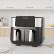 Resim Genel Markalar K20 Airfryer, Çift Bölmeli Fritöz, 8 Litre XXL, 2850 W, Siyah 