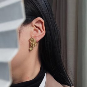 Resim Kadınlar için Şık Vintage Esintili Düğümlü Çivi Küpeler - Çok Yönlü & Şık, Çinko Alaşım, Günlük Kıyafetler İçin Mükemmel 