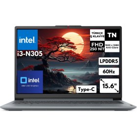 Resim Lenovo IdeaPad Slim 3 15IAN8 82XB00B4TXAT13 i3-N305 8 GB 1 TB SSD 15.6" W11P Dizüstü Bilgisayar 