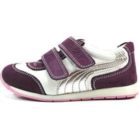 Resim Toddler 47293 Hakiki Deri Mor Ortopedik Cırtlı Kız Çocuk Spor Ayakkabı 