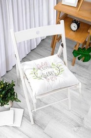 Resim RealHomes Love And Thanks Yaprak Desenli Dijital Baskılı Pofidik Kare Sandalye Minderi 