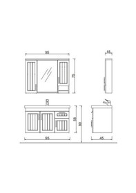 Resim Denko Lotus 100 Cm Mdf Lake Banyo Dolabı Takımı (524942925) Çok Renkli 