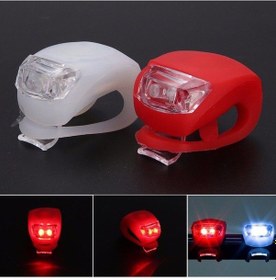 Resim Bisiklet Silikon Ön Arka Lamba Işık Seti Kırmızı - Beyaz 